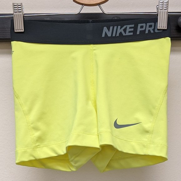 39% OFF — Nike Pro Athletic Shorts Yellow Grey - Picture 1 of 4